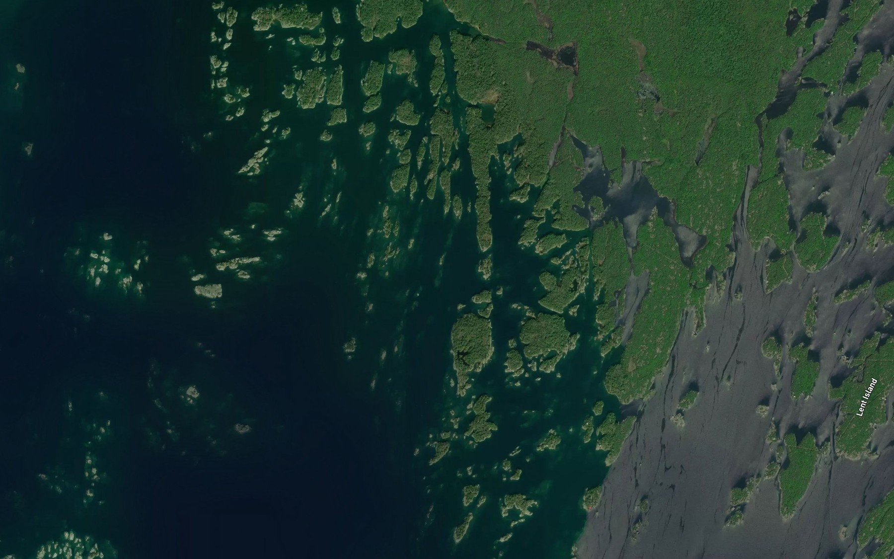 Satellite map of the Long Sault