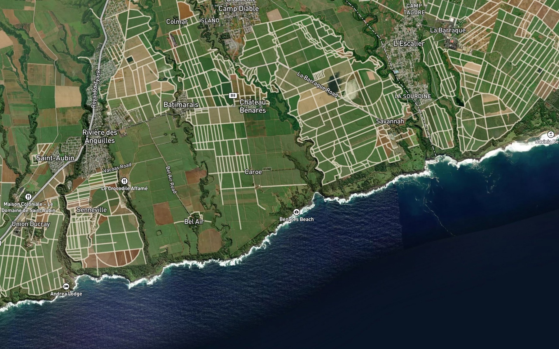 Satellite map of the River Saint Amand