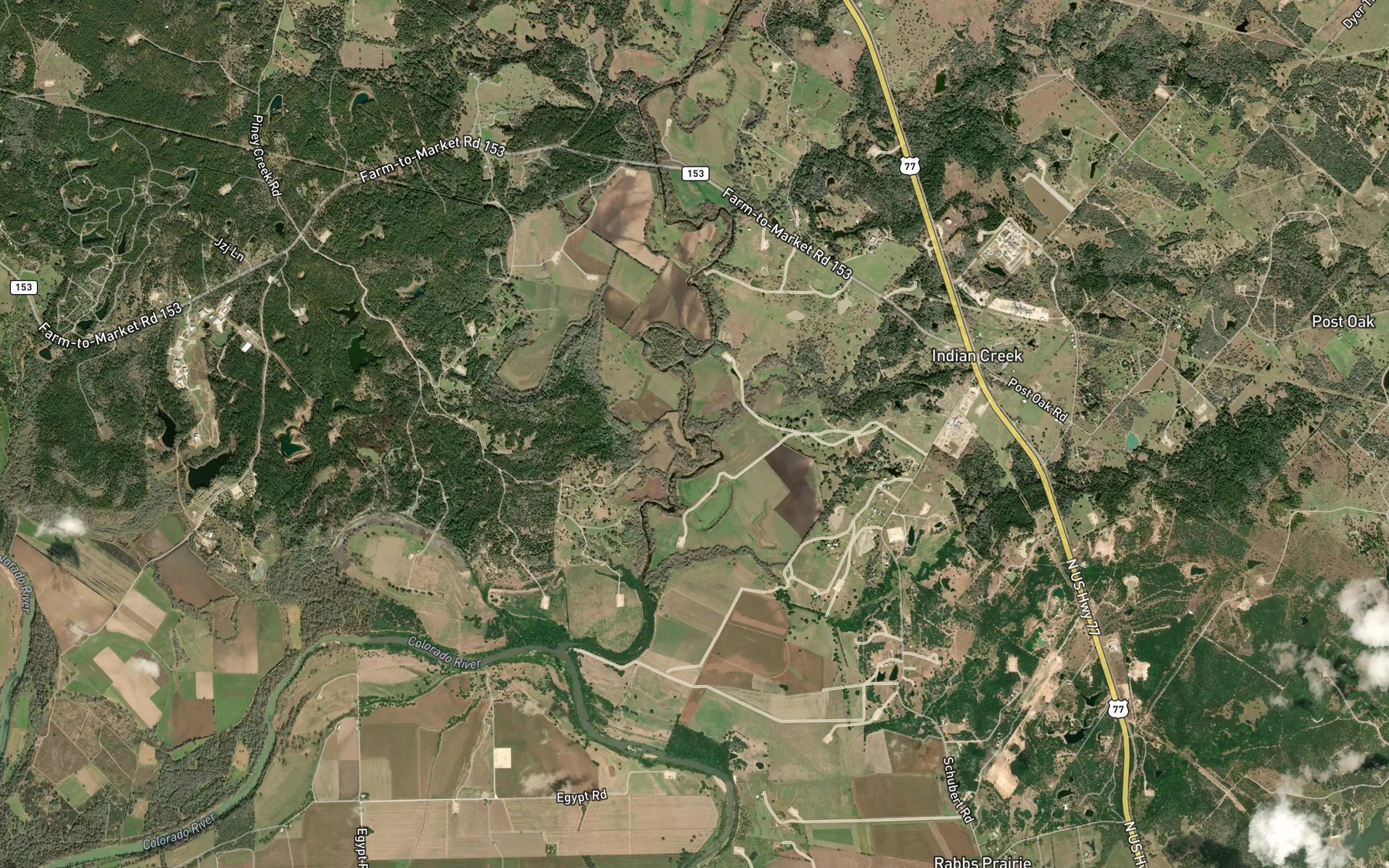 Satellite map of the Cedar Creek