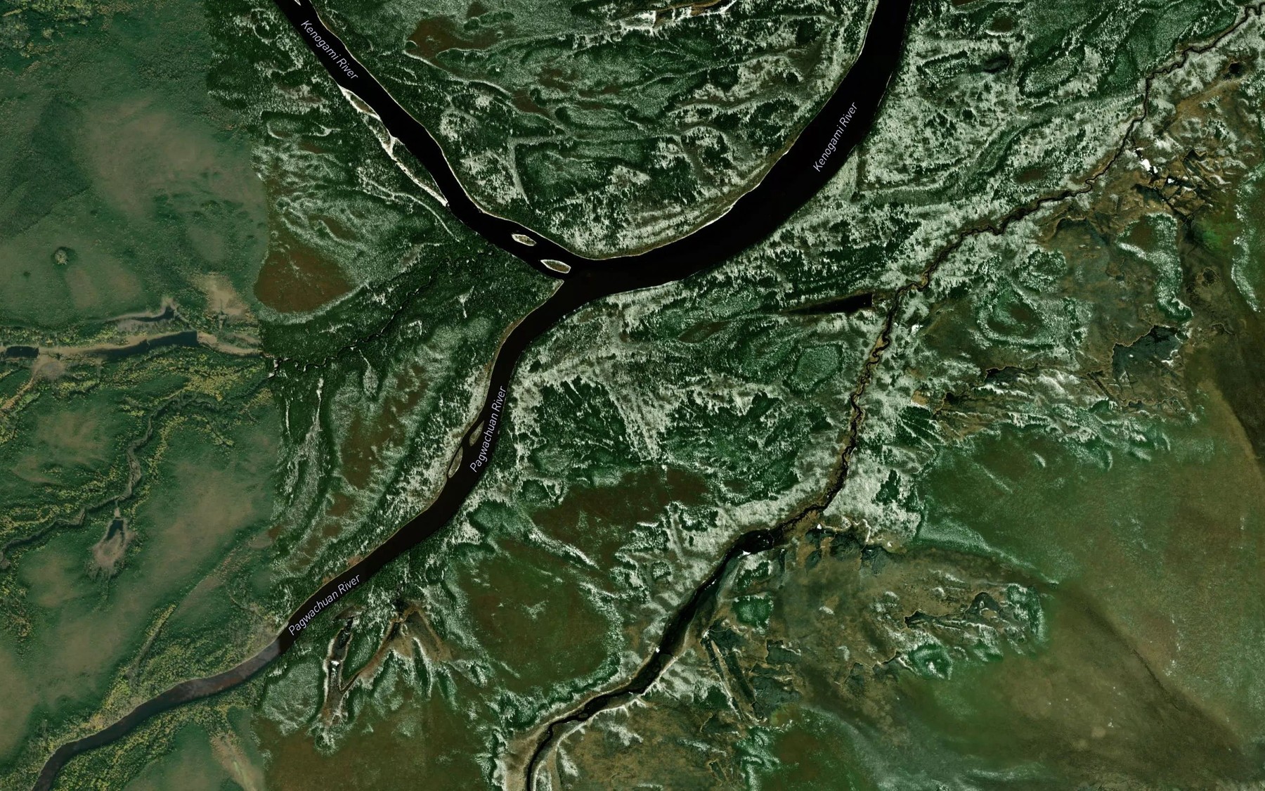 Satellite map of the Pagwachuan River