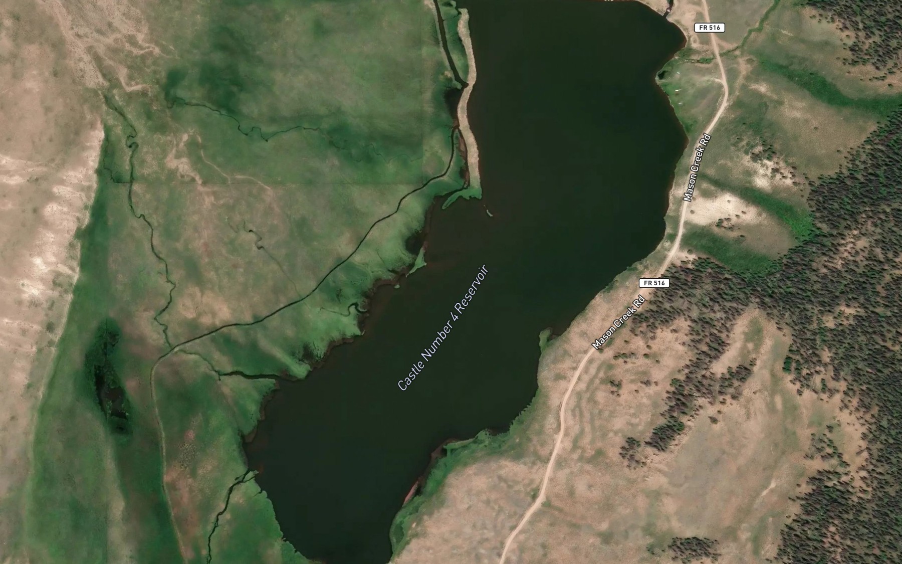 Satellite map of the Castle Number 4 Reservoir