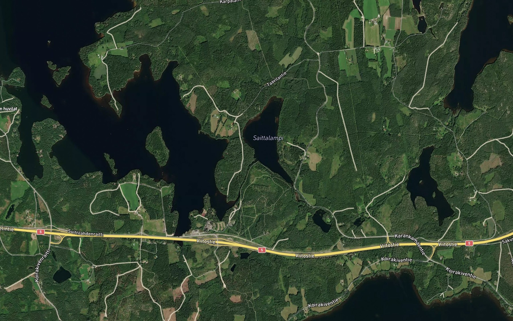 Satellite map of the Volanjoki