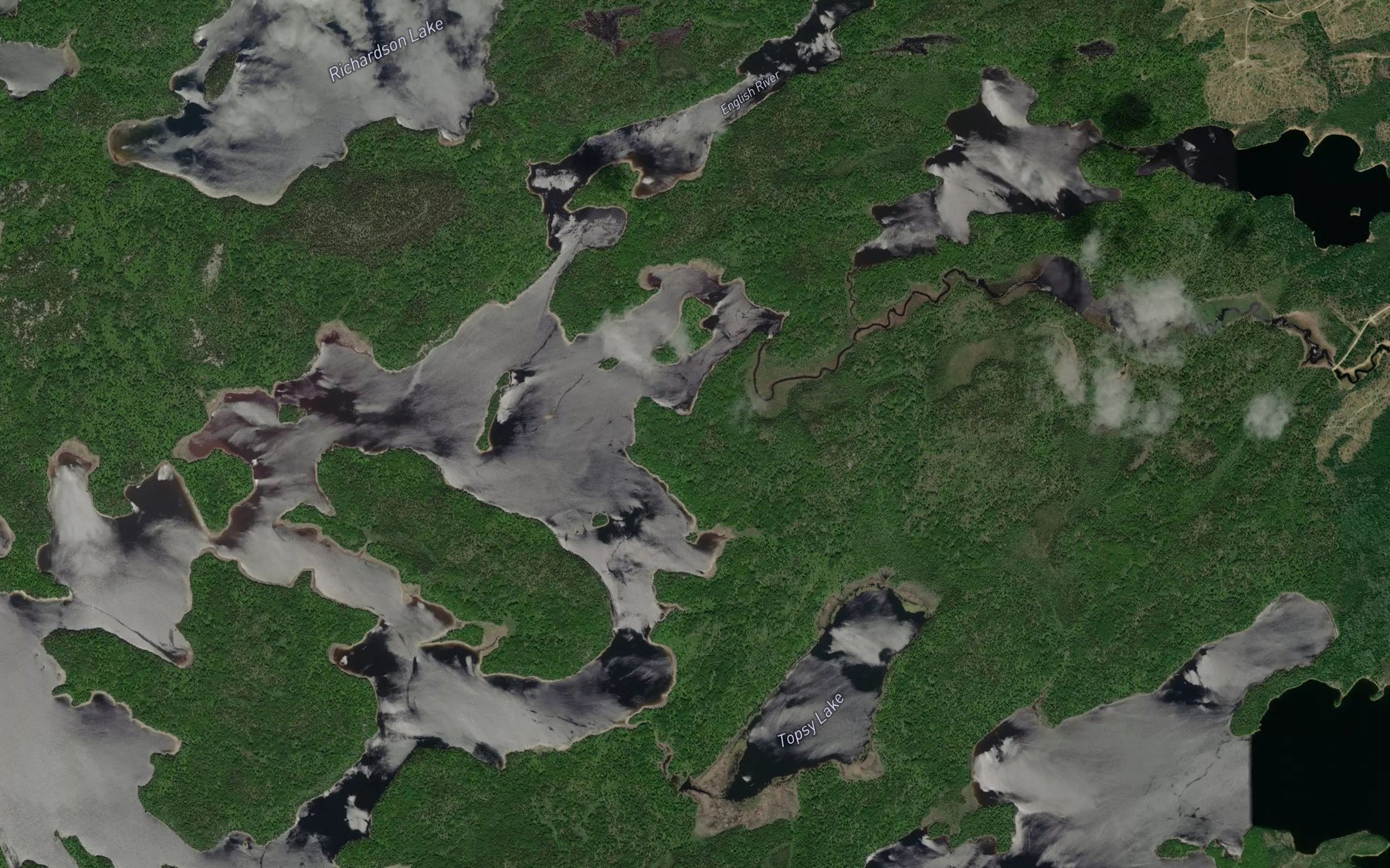 Satellite map of the Grove Creek