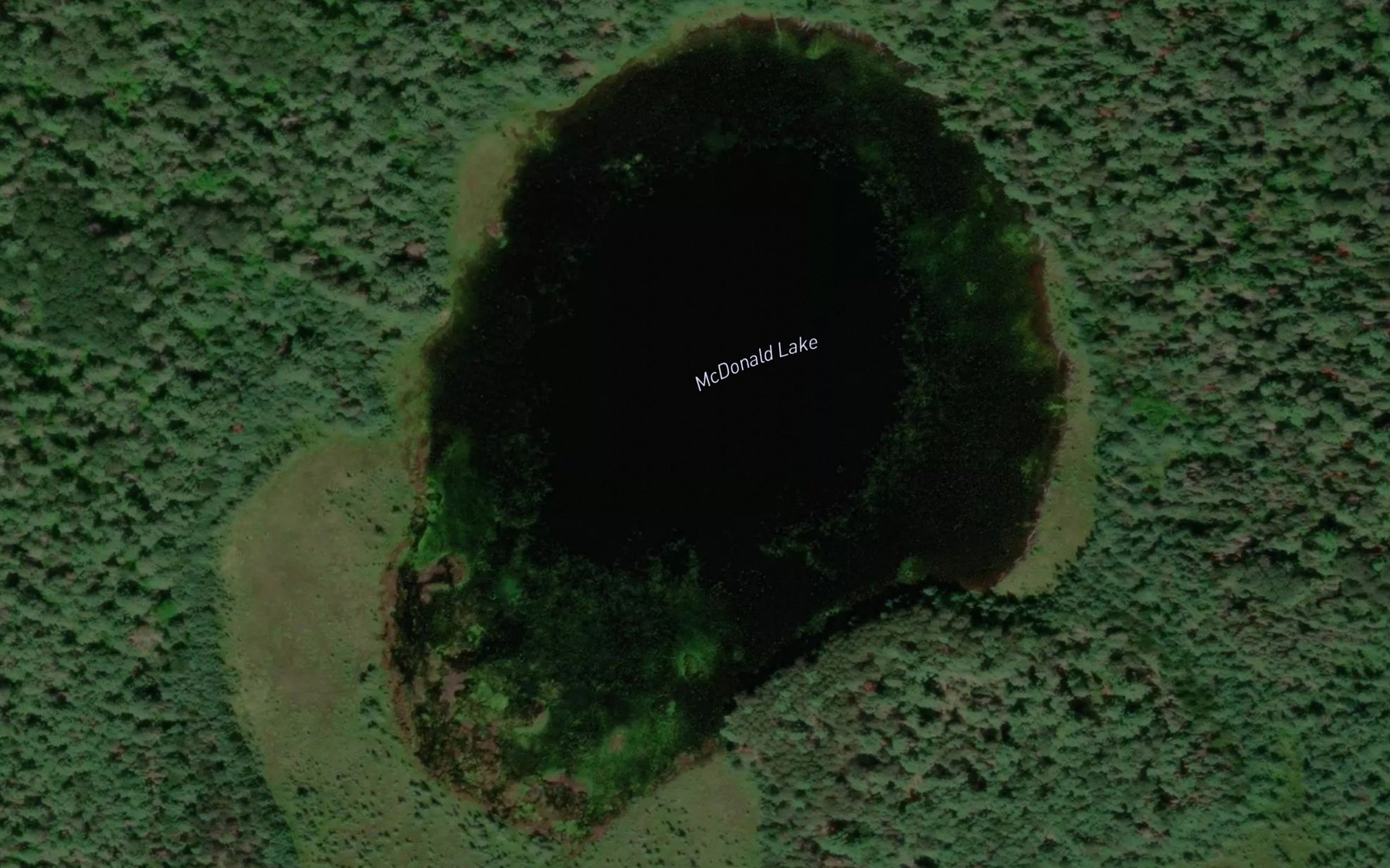 Satellite map of the McDonald Lake