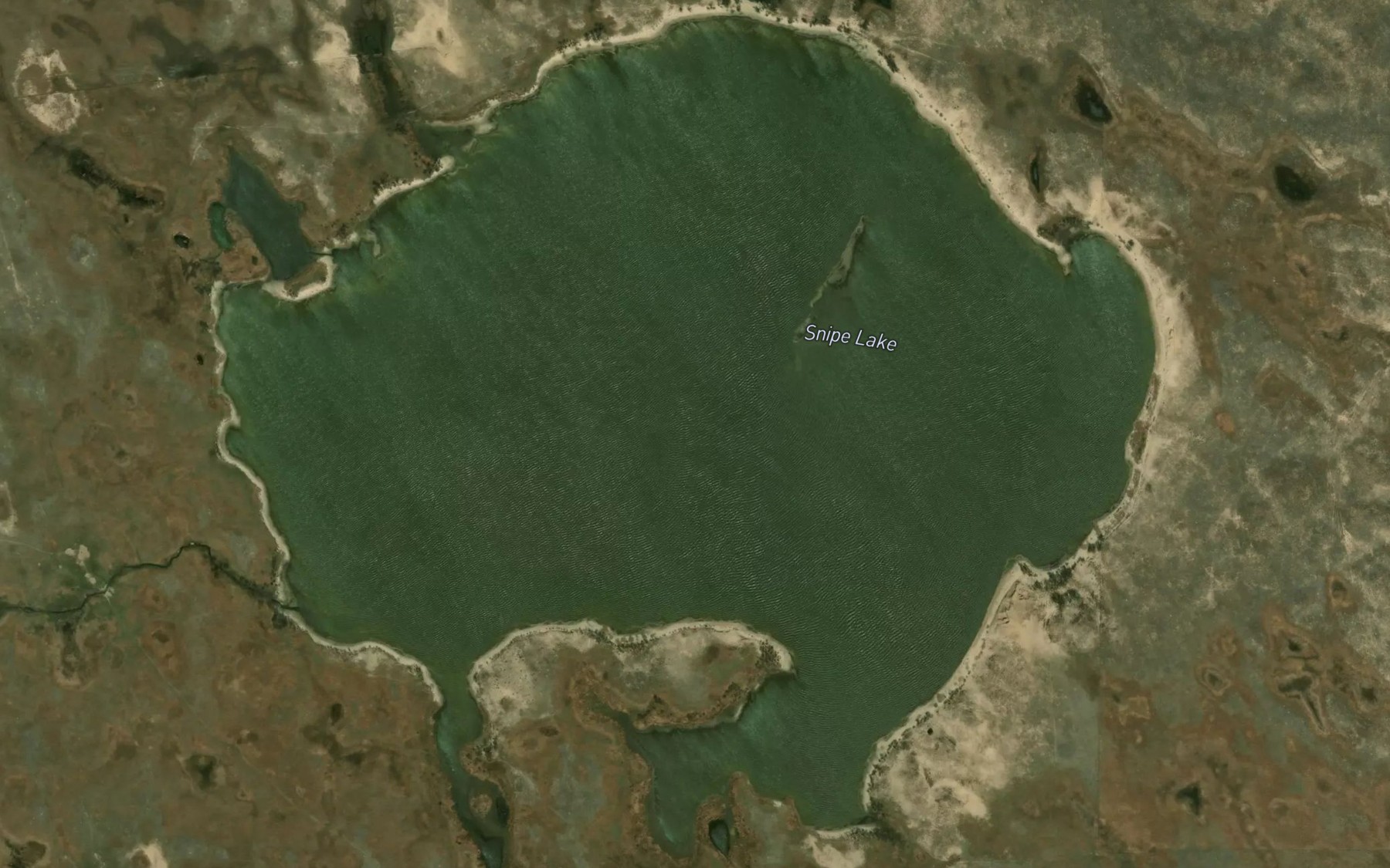 Satellite map of the Snipe Lake
