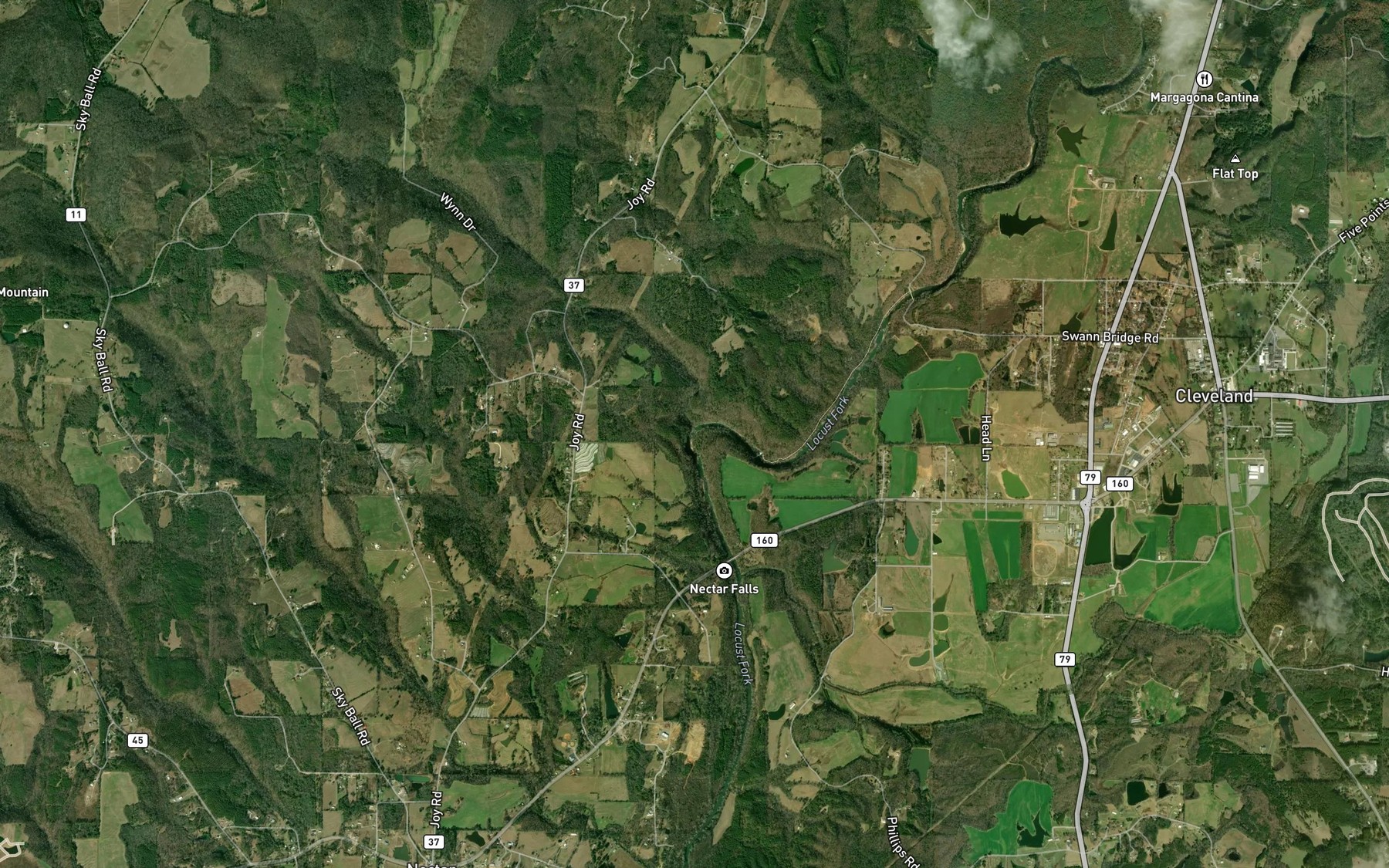 Satellite map of the Big Scirum Creek