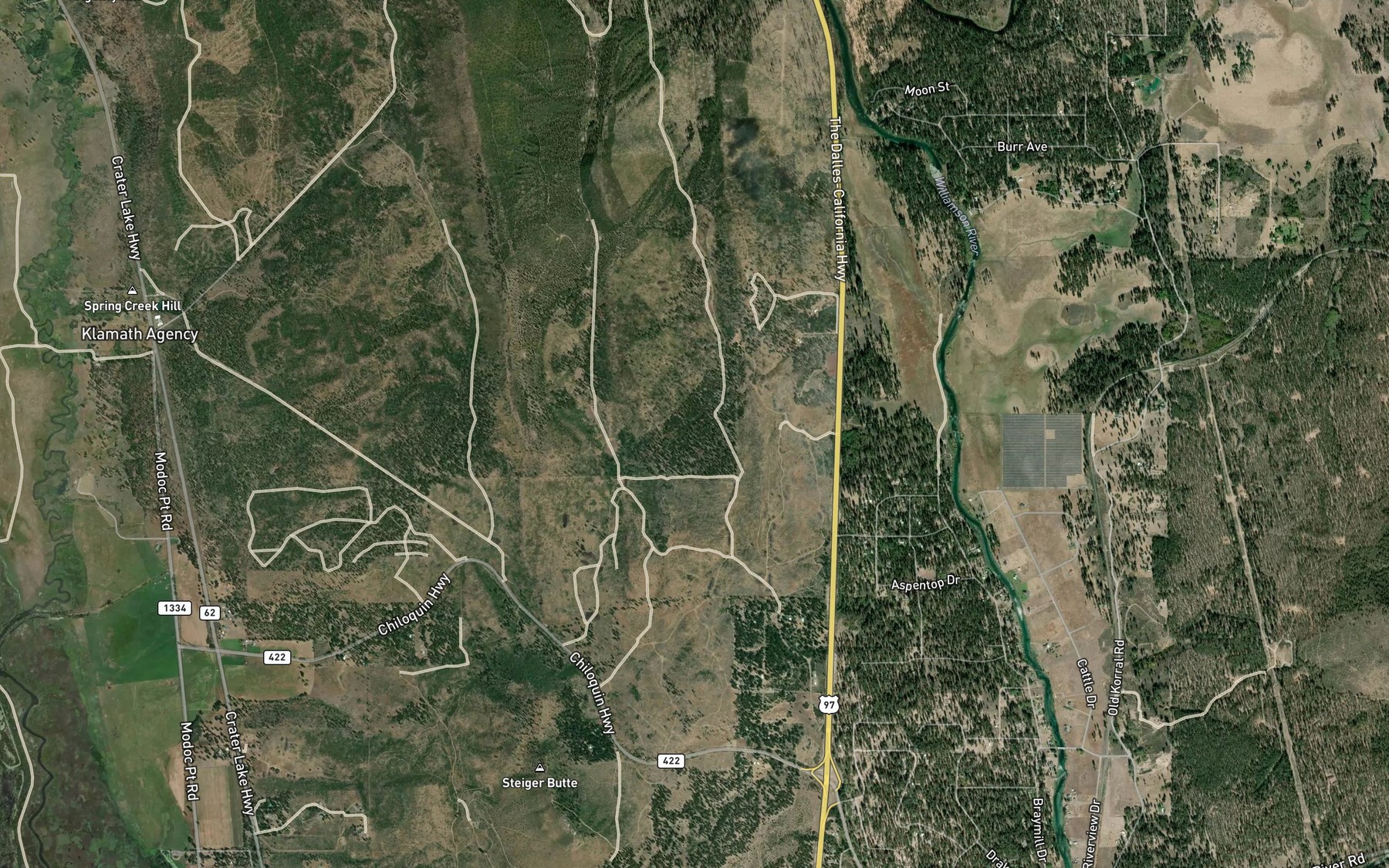 Satellite map of the Miller Pond