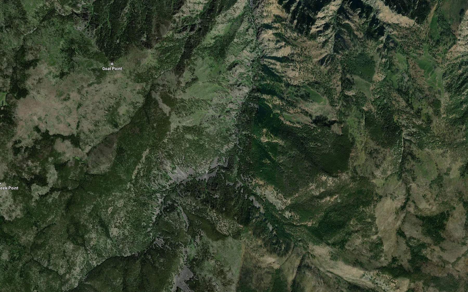 Satellite map of the Basin Creek