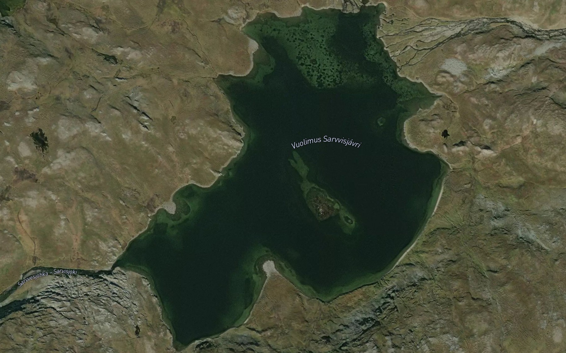 Satellite map of the Vuolemus Sarvvesjavri