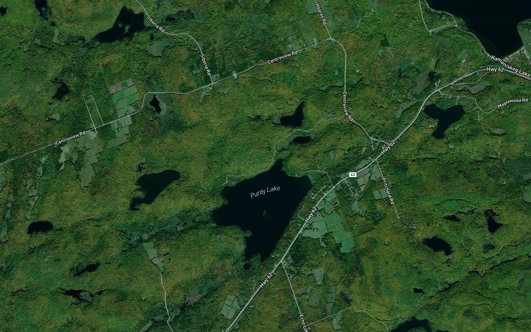 Satellite map of the James Pond