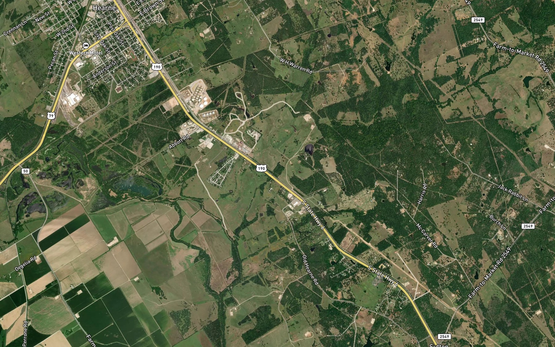 Satellite map of the Little Pin Oak Creek