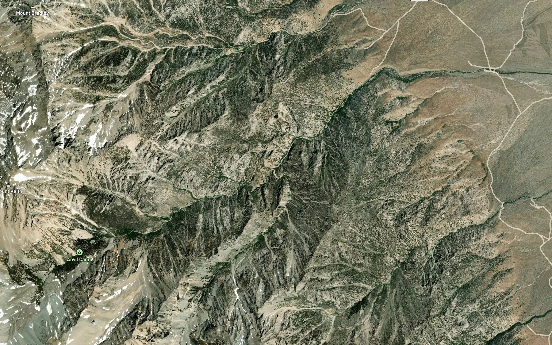 Satellite map of the Williamson Creek