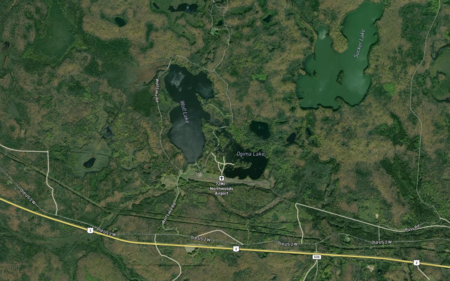 Satellite map of the Jishib Lake