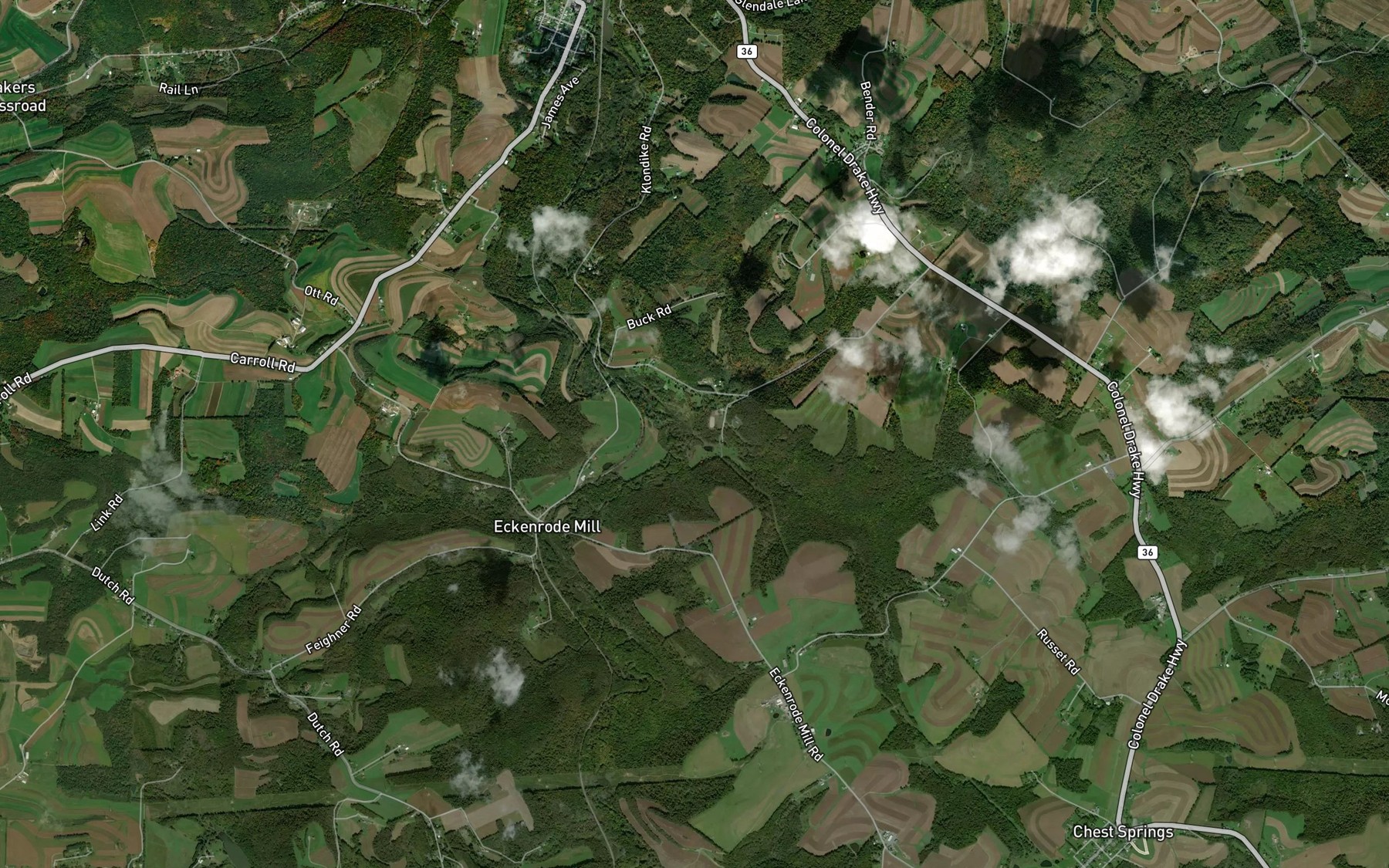 Satellite map of the Duclos Run