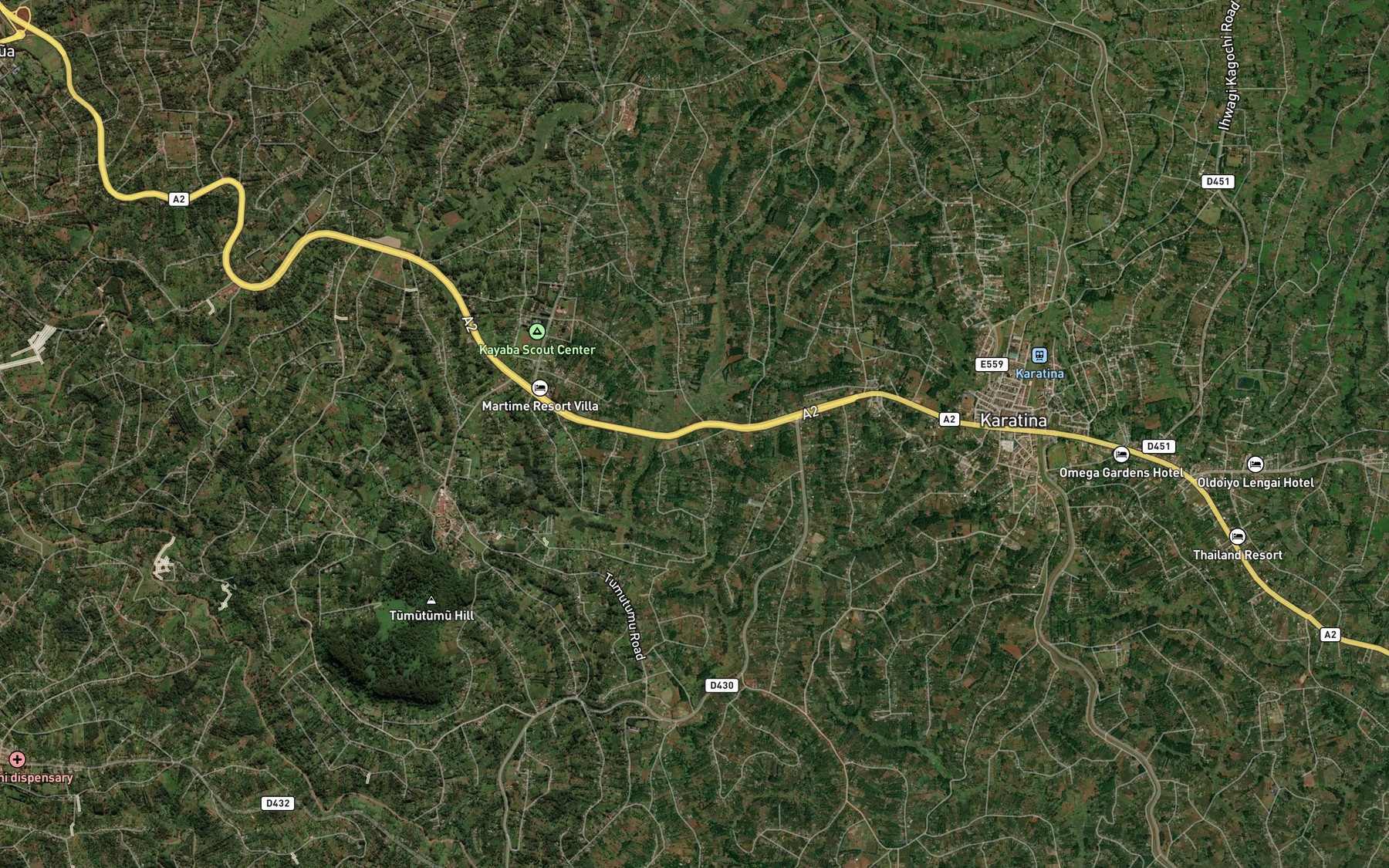 Satellite map of the Tegu