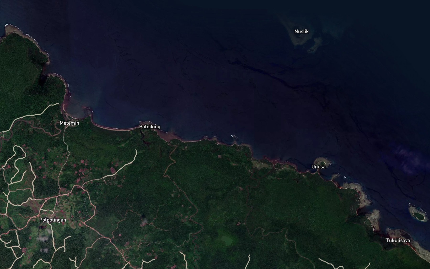 Satellite map of the Teimot River