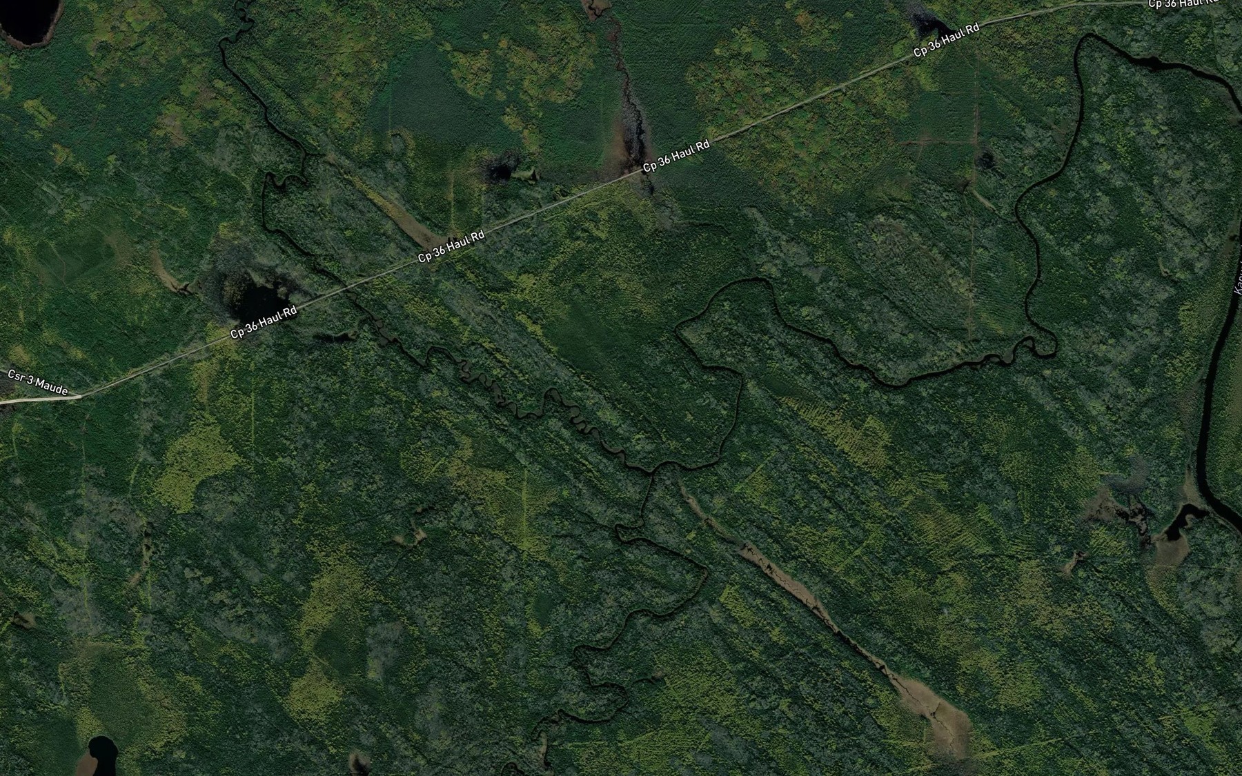 Satellite map of the Teepee Creek