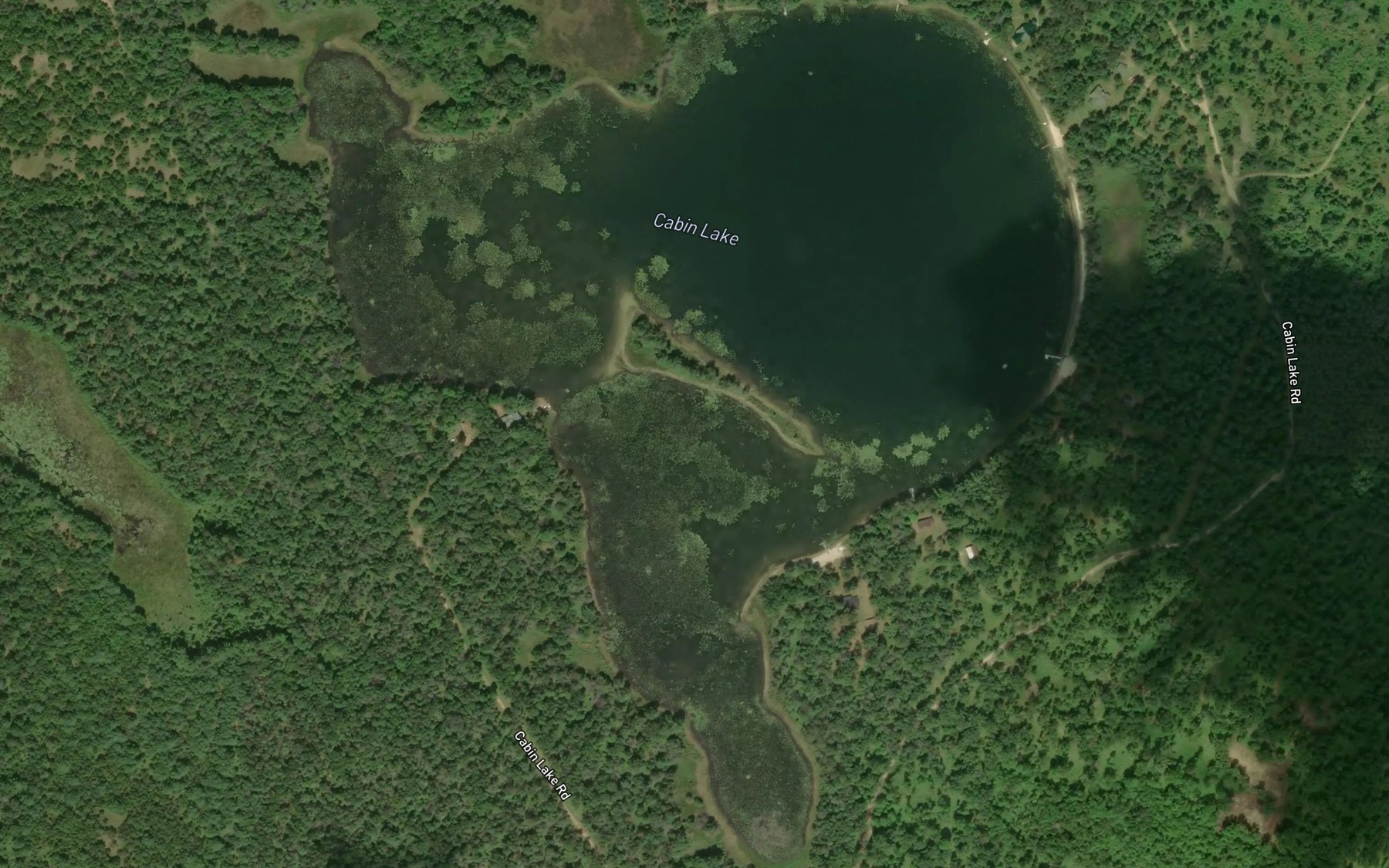 Satellite map of the Cabin Lake