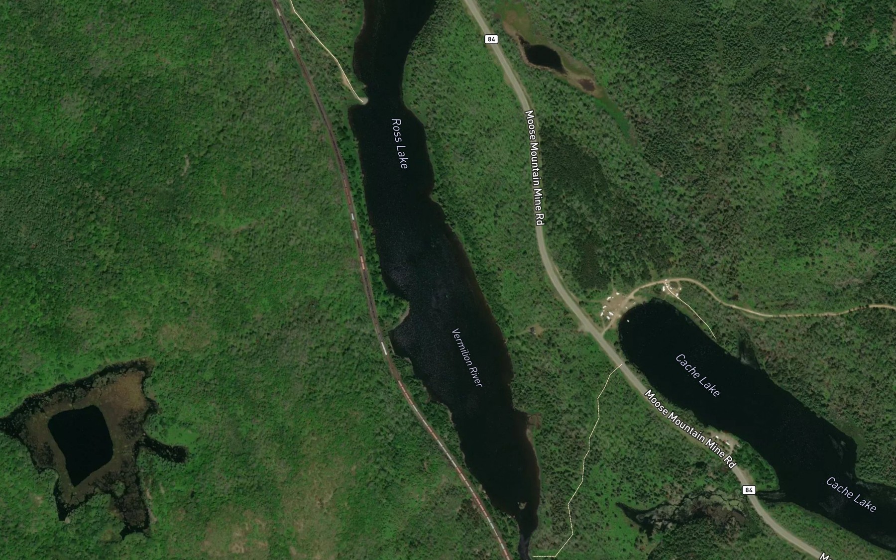 Satellite map of the Ross Lake