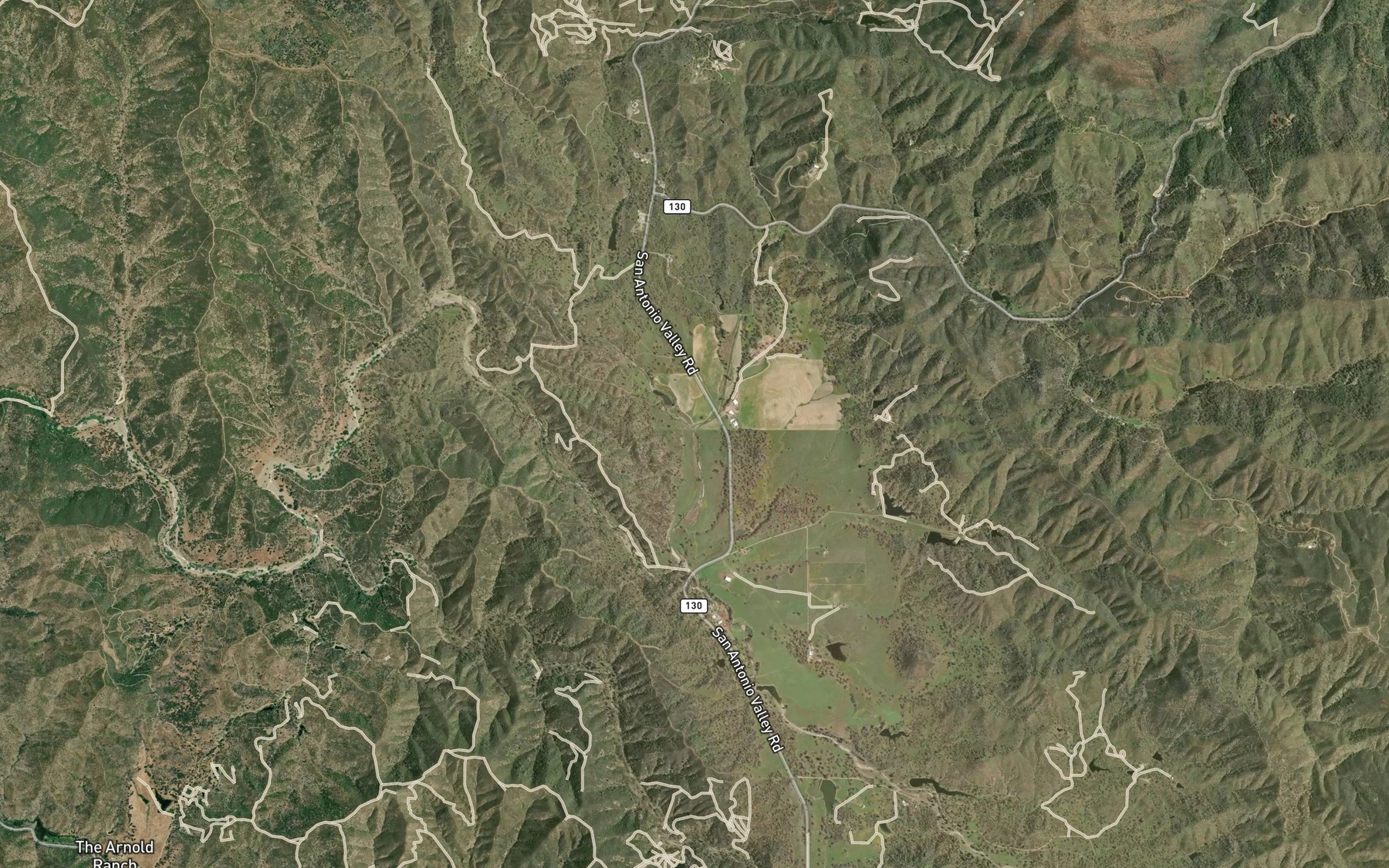 Satellite map of the Sulphur Springs Creek