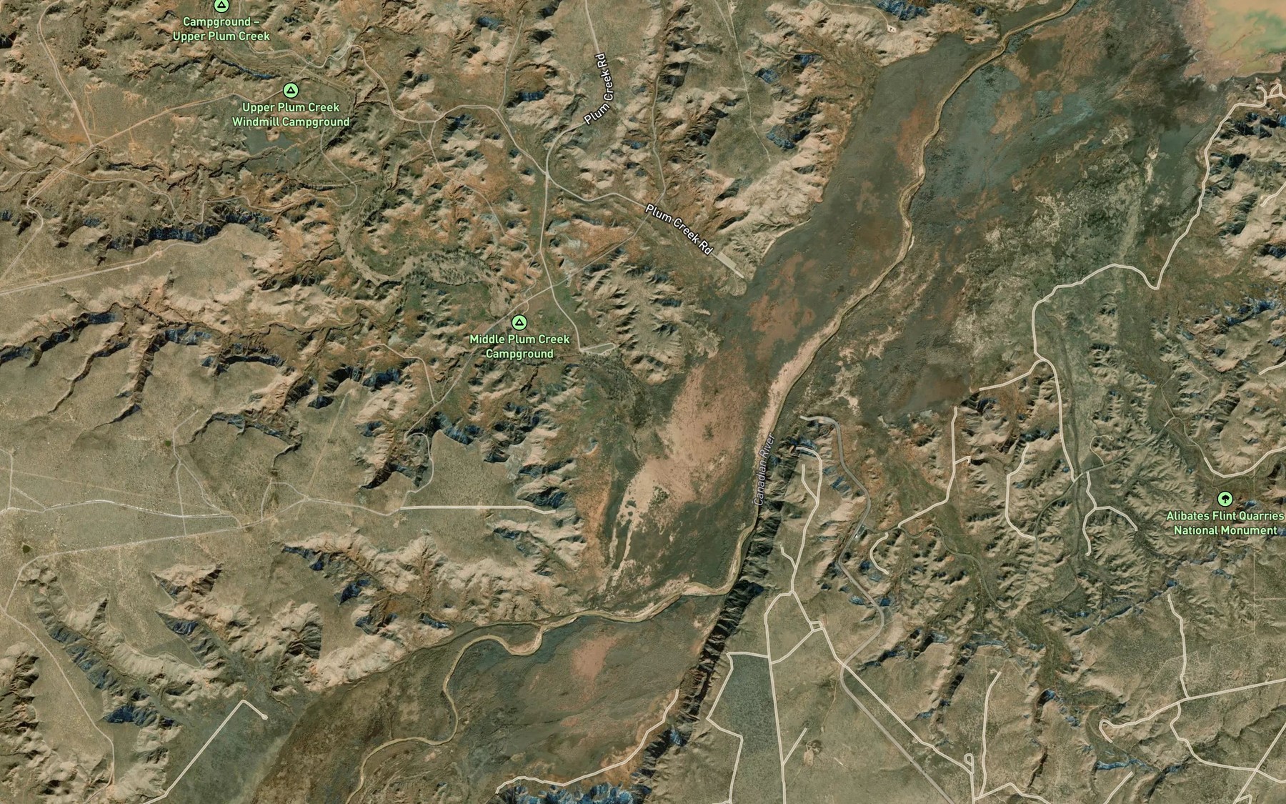 Satellite map of the Plum Creek