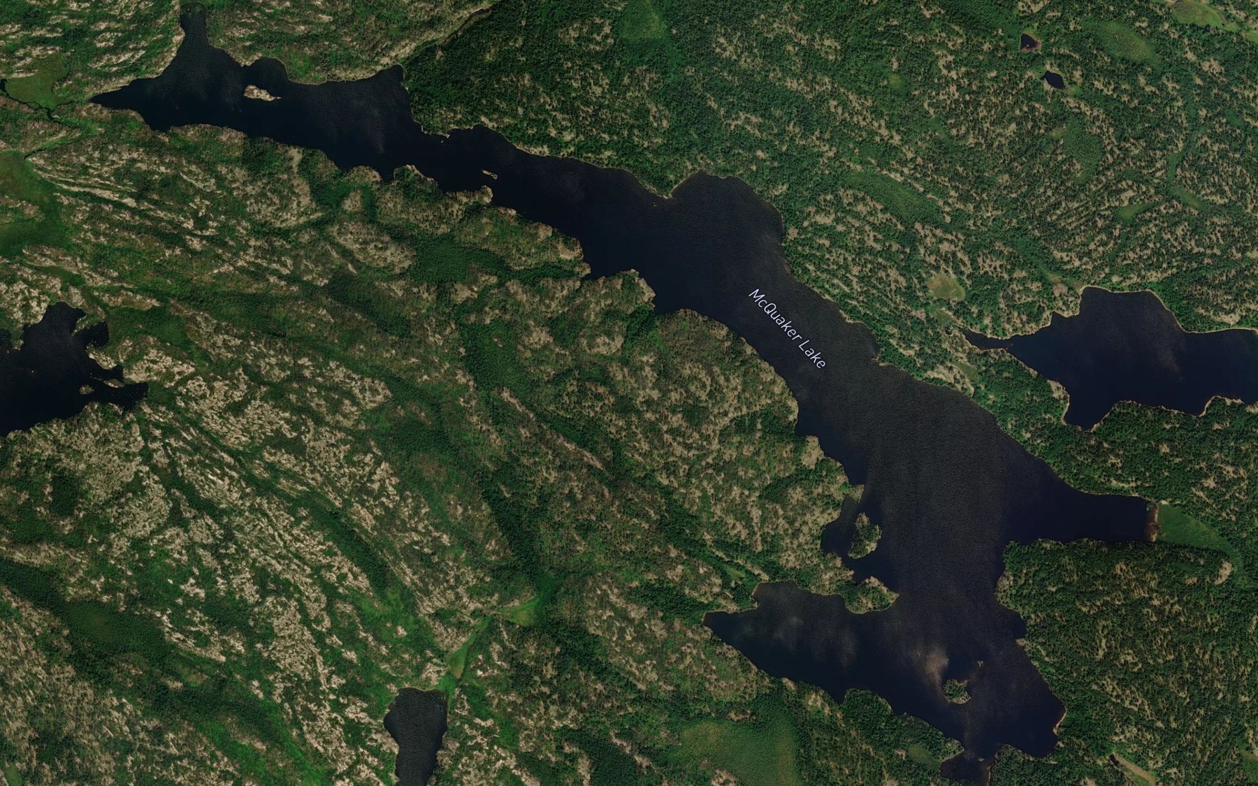 Satellite map of the McQuaker Lake
