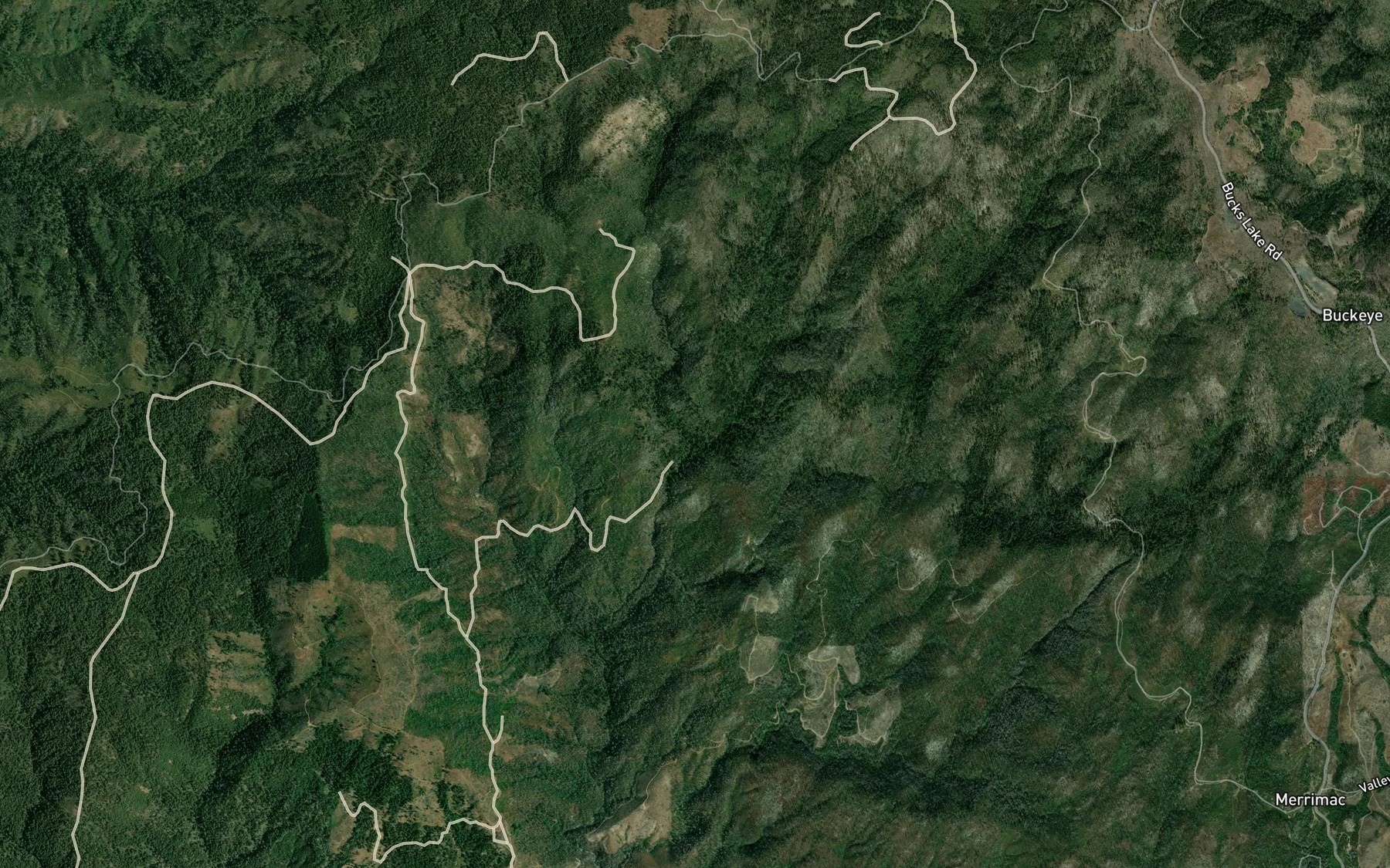Satellite map of the Rody Creek