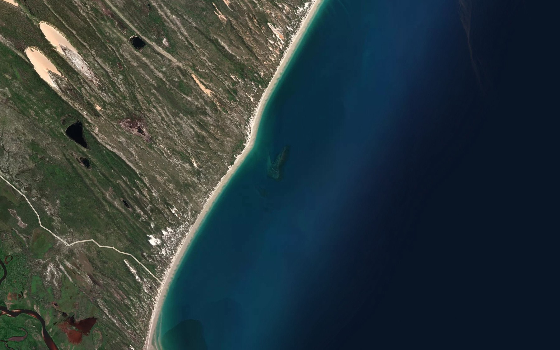Satellite map of the Murray Reefs