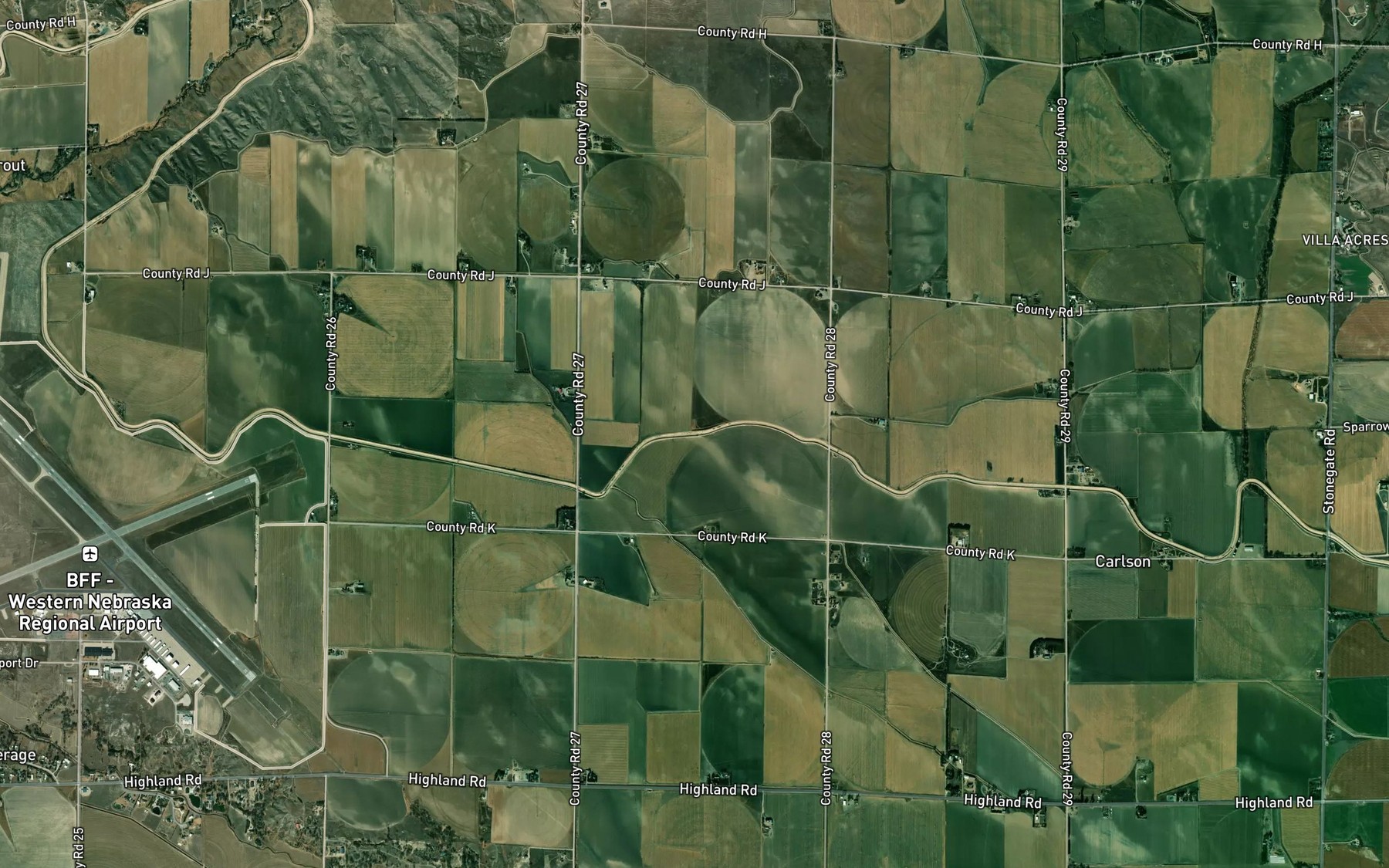 Satellite map of the Tri-State Canal