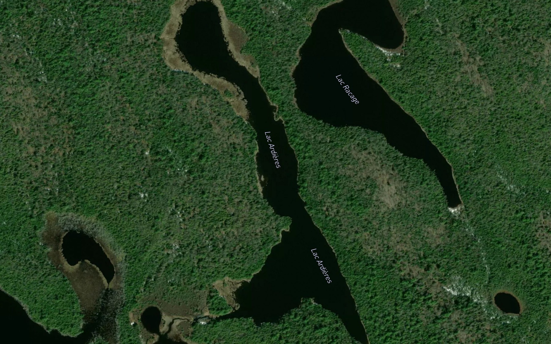 Satellite map of the Lac Ardieres