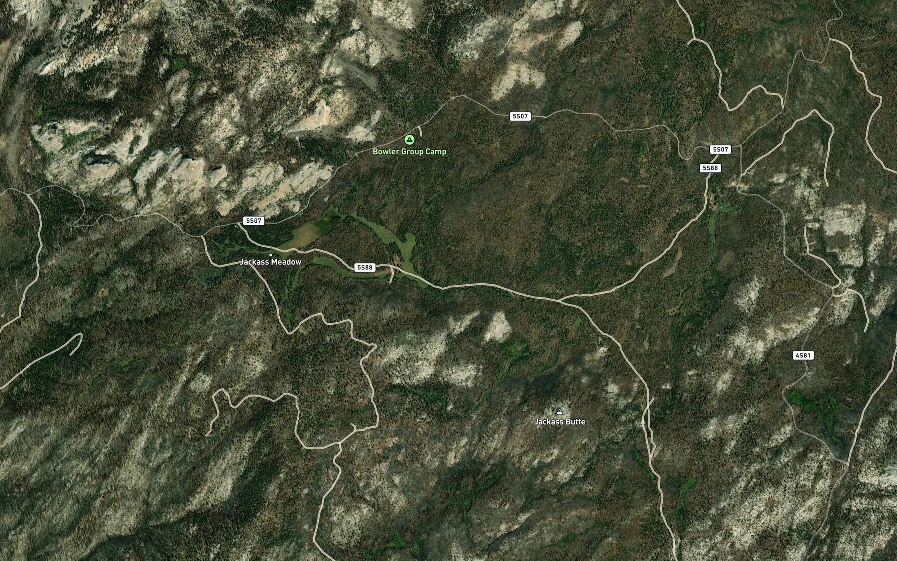 Satellite map of the Norris Creek