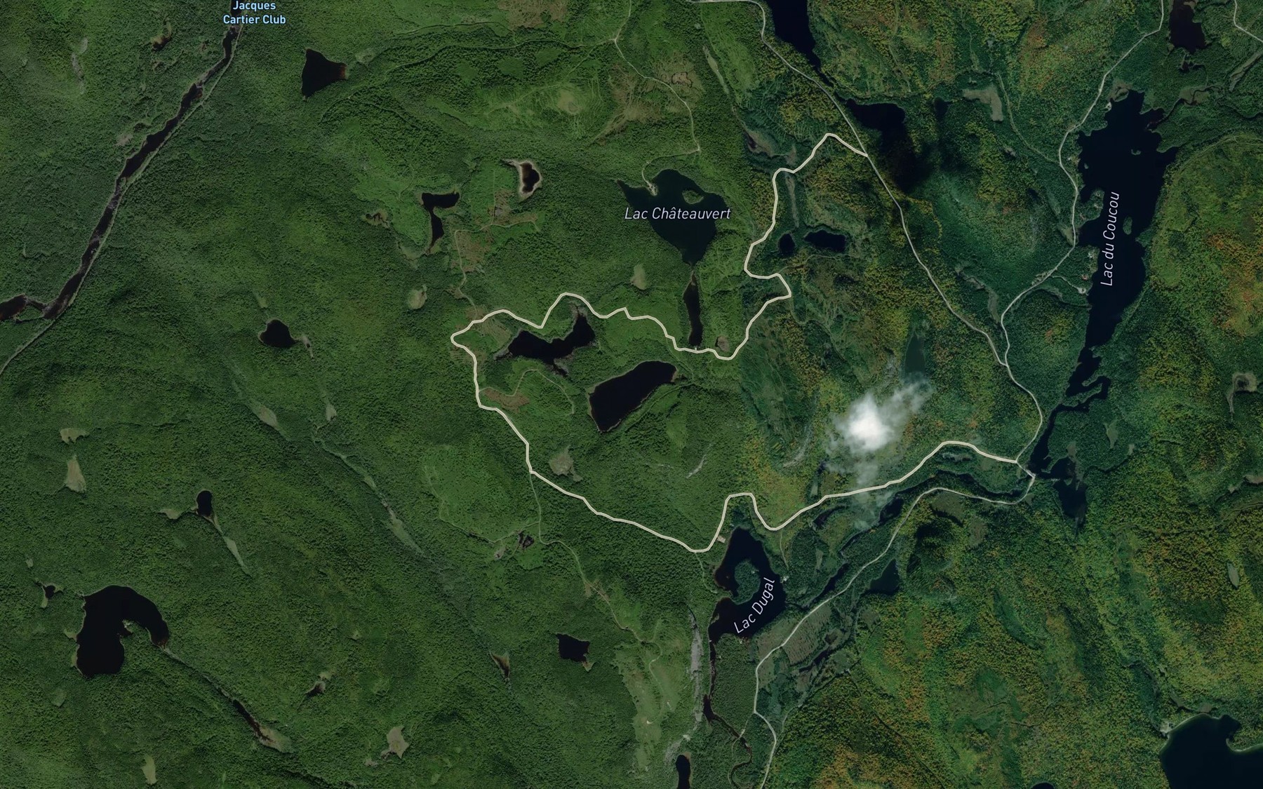 Satellite map of the Lac Nadeau