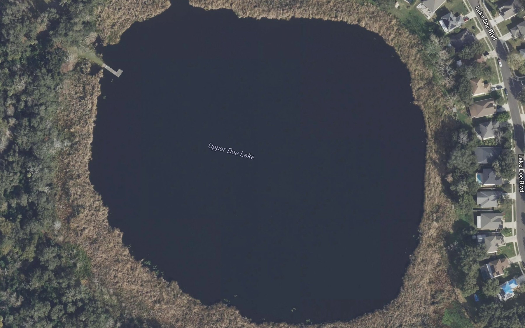 Satellite map of the Upper Doe Lake