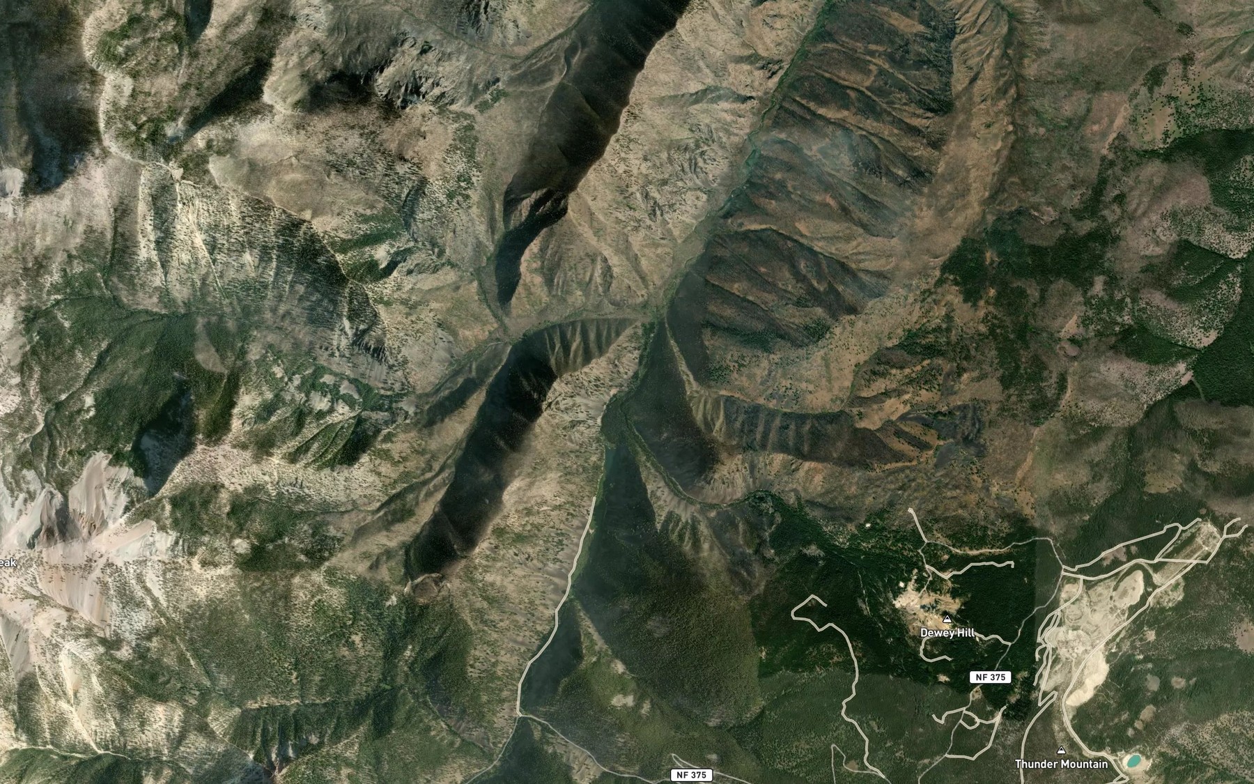 Satellite map of the Mule Creek