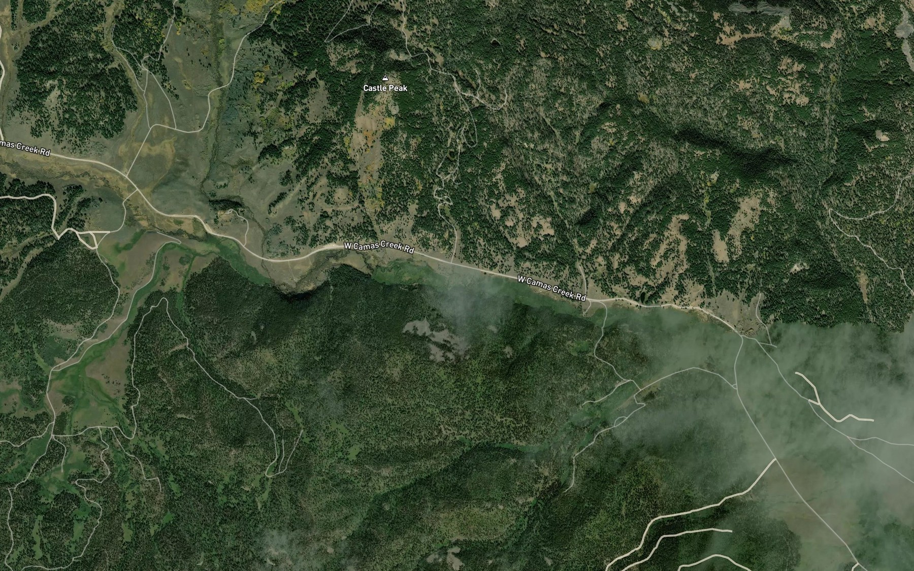 Satellite map of the Castle Creek