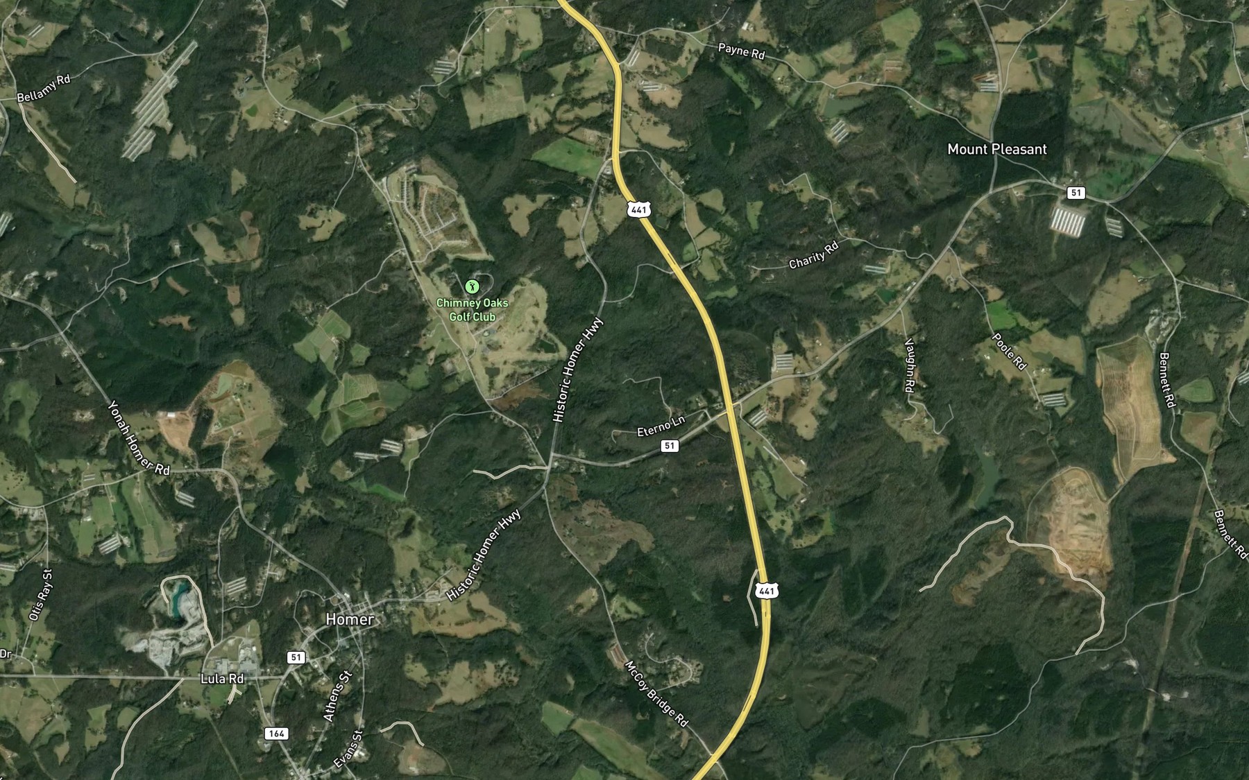 Satellite map of the Garrison Creek