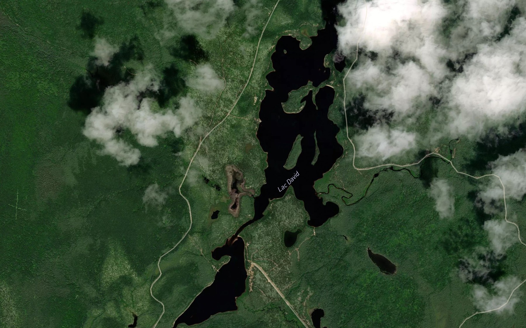 Satellite map of the Lac David