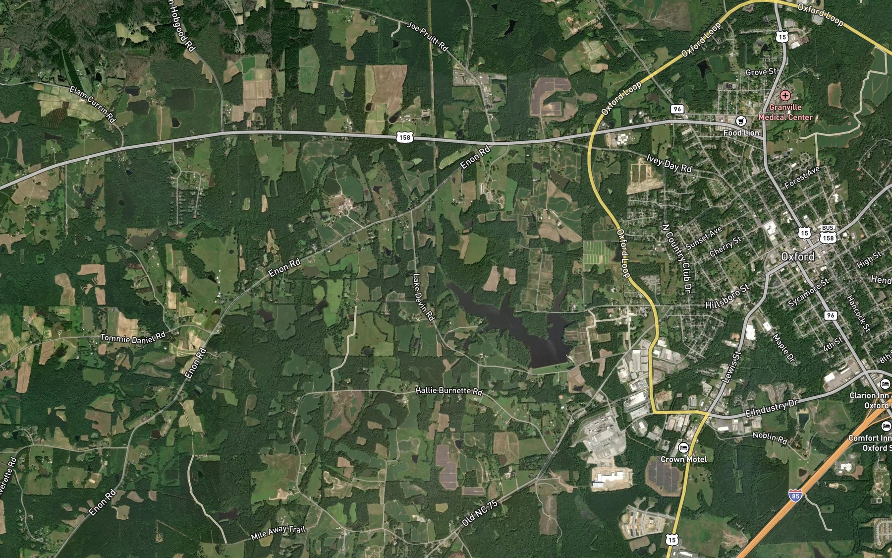 Satellite map of the Hachers Run