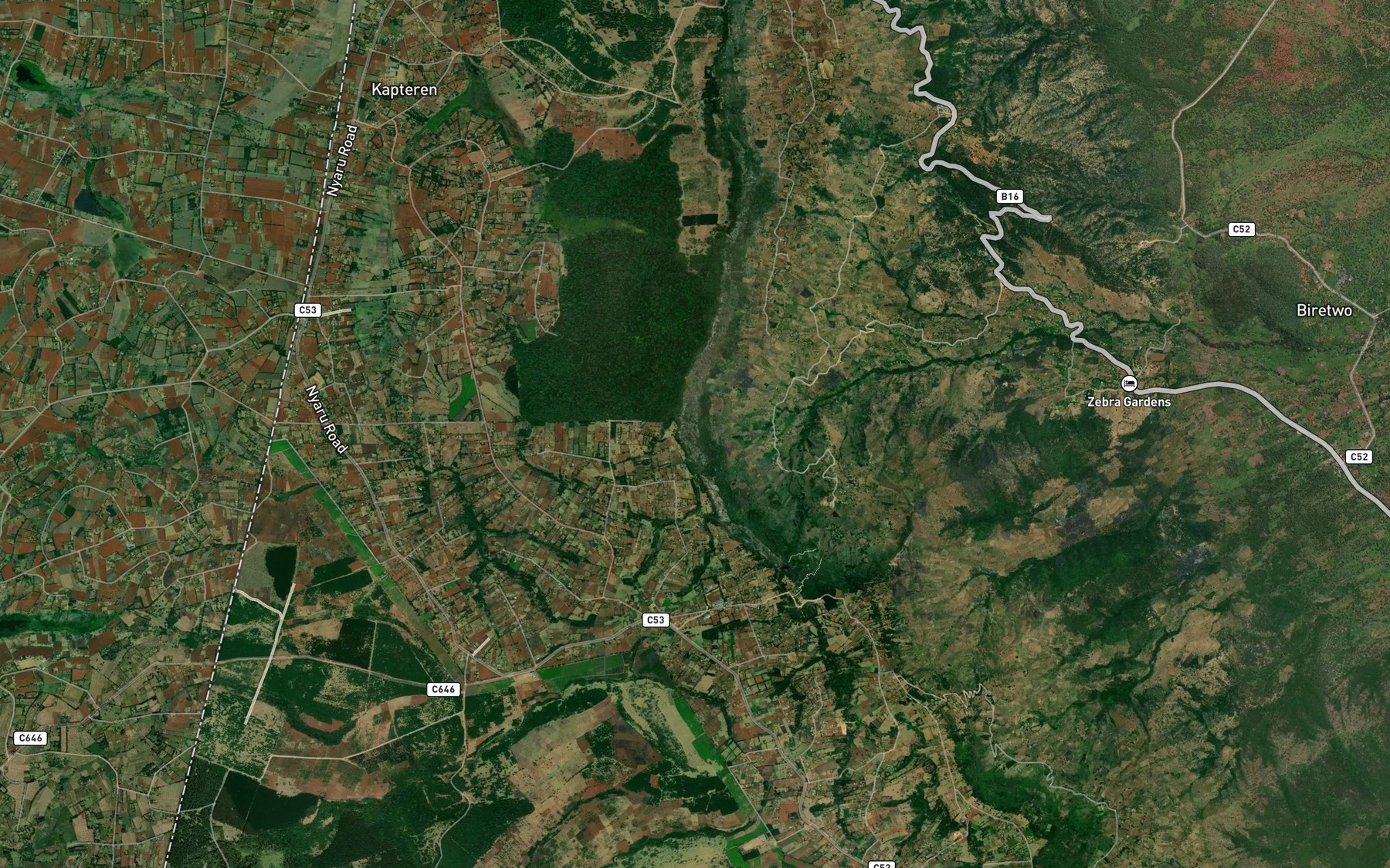 Satellite map of the Torok Waterfall