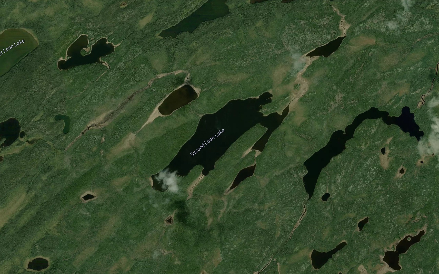 Satellite map of the Second Loon Lake