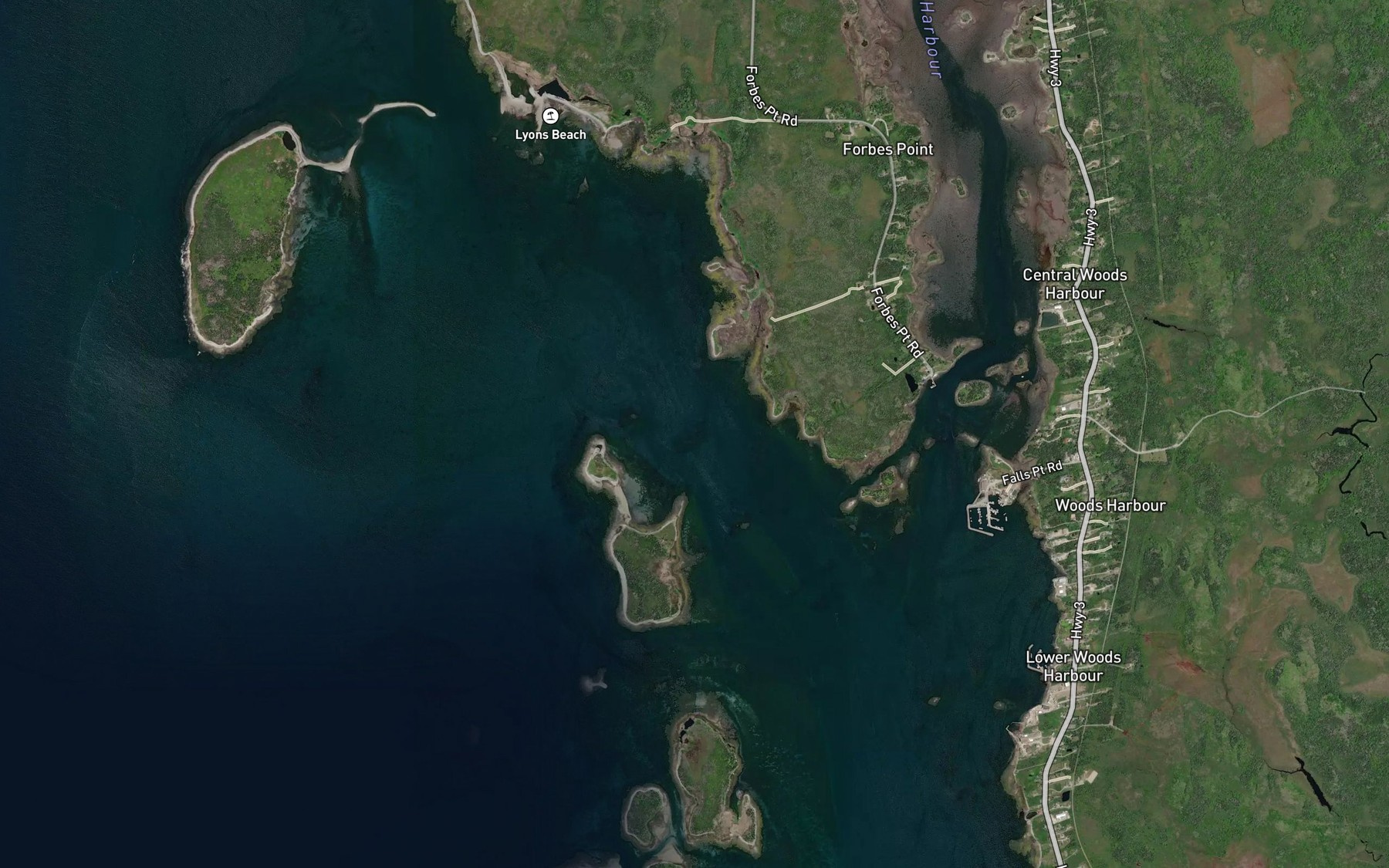 Satellite map of the Long Reef