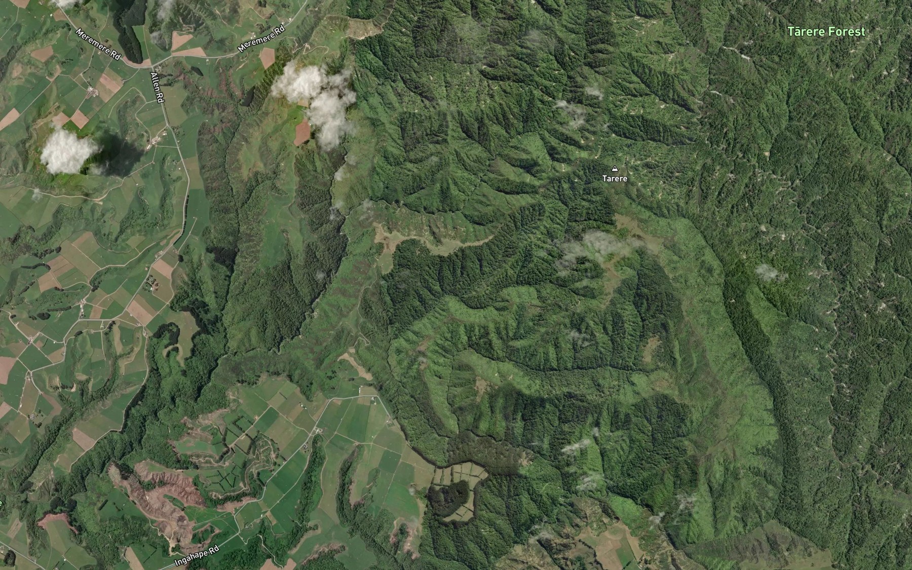 Satellite map of the Poroporo Stream