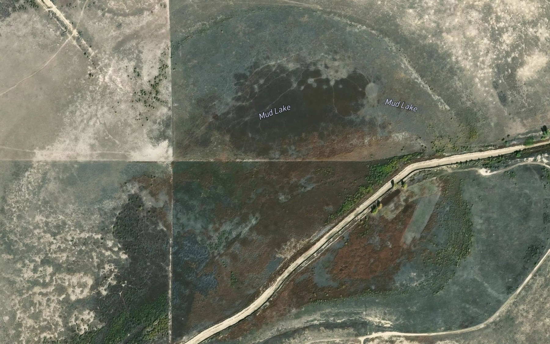 Satellite map of the Mud Lake