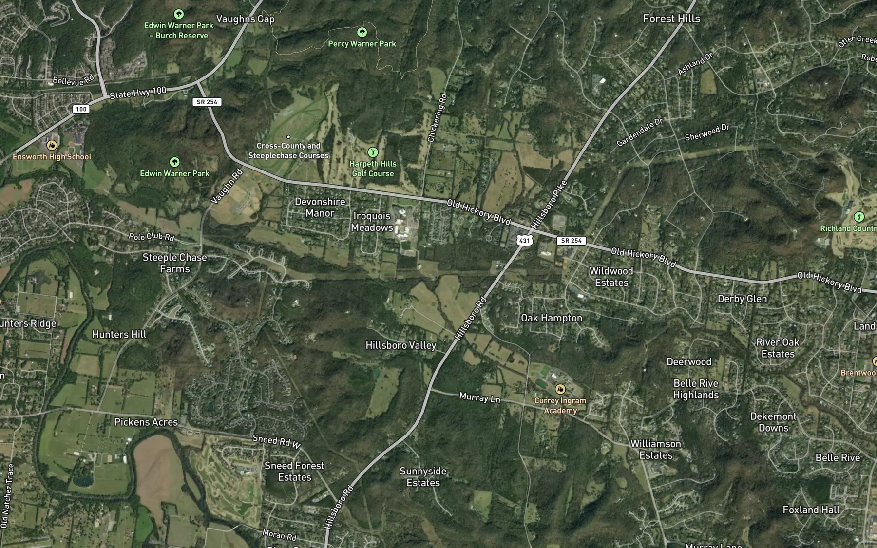 Satellite map of the Otter Creek