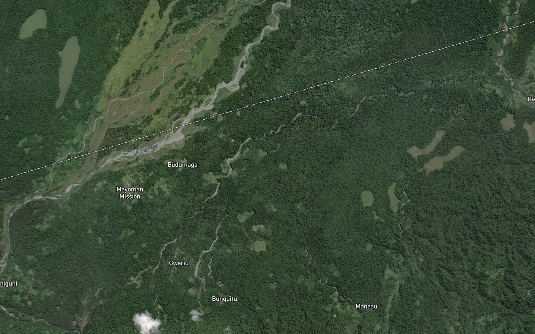 Satellite map of the Ginum Creek