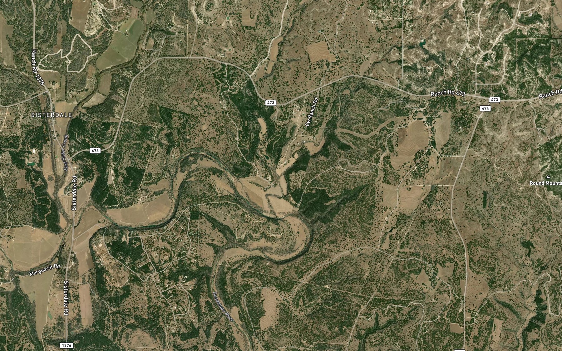 Satellite map of the Jacobs Creek