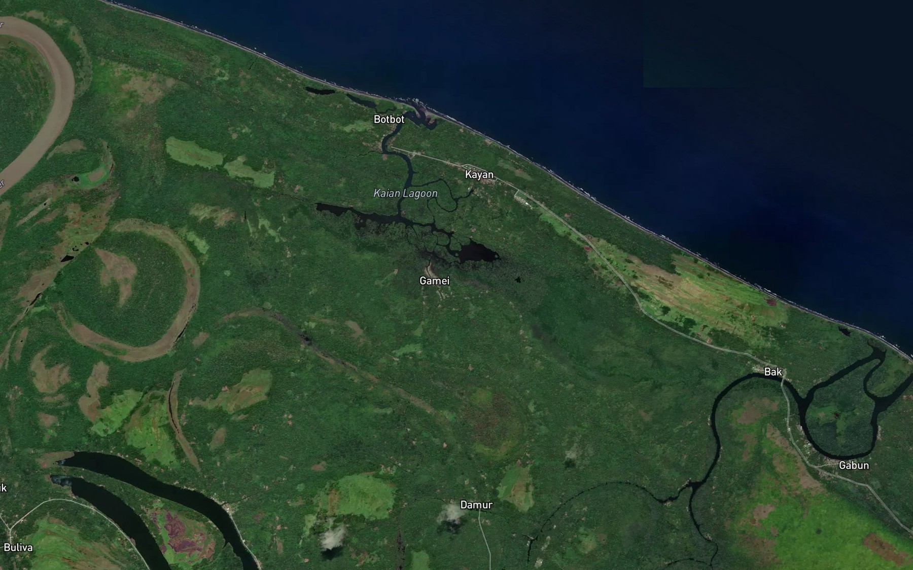 Satellite map of the Kaian Lagoon