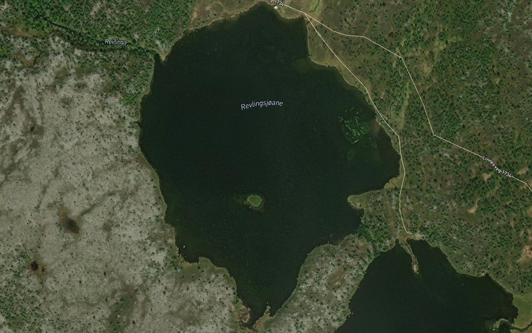 Satellite map of the Revlingsjoane