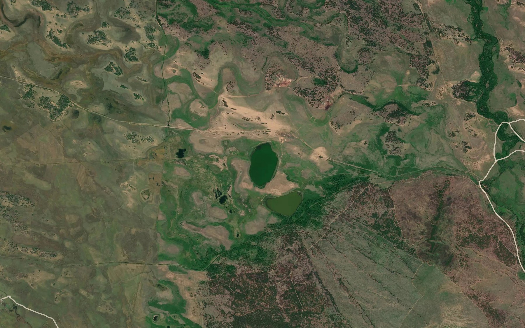 Satellite map of the Ozero Khubi-Nur