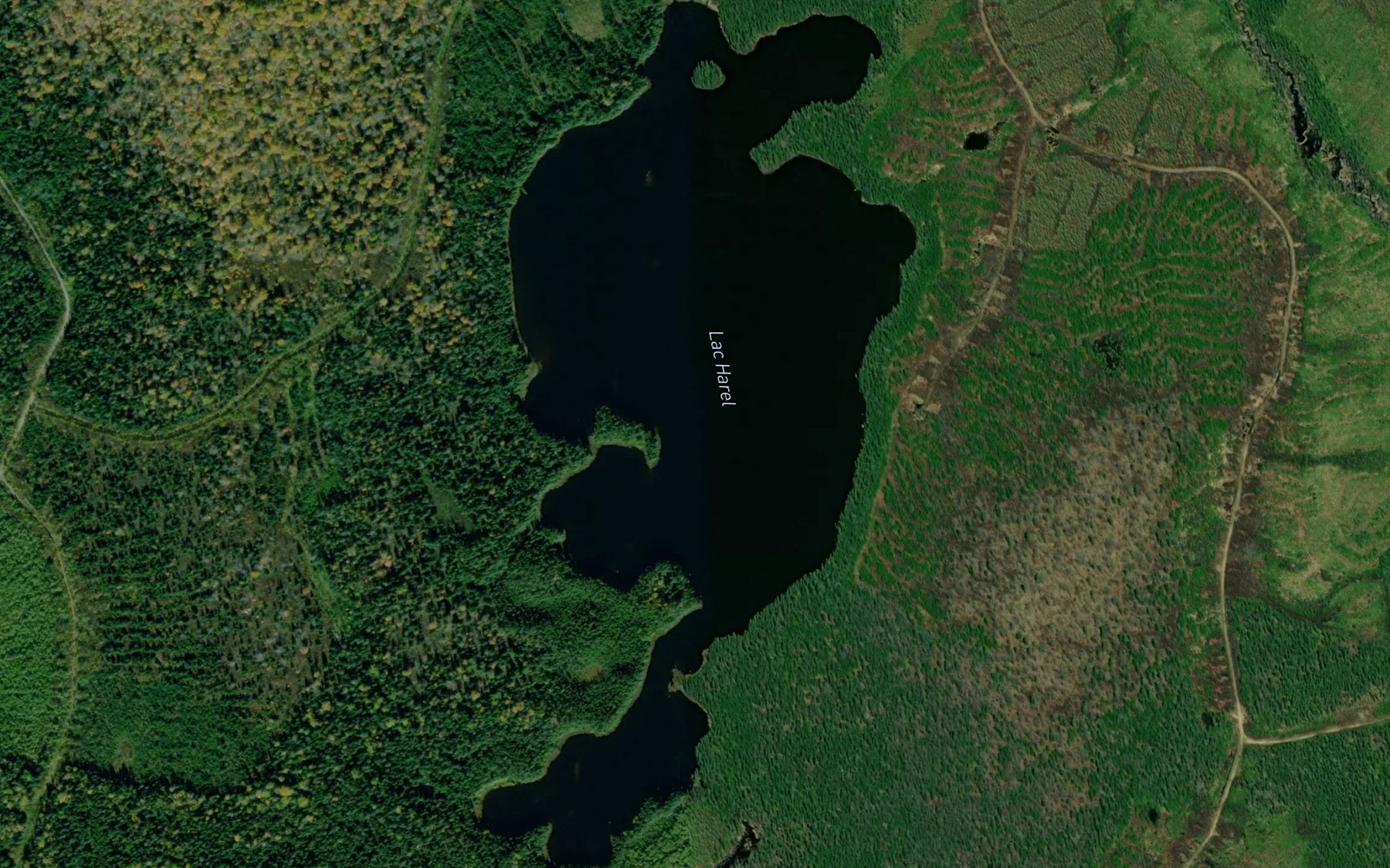 Satellite map of the Lac Harel